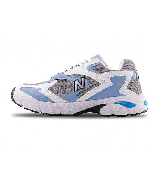 کفش مردانه اسپرت چرم مصنوعی سفید آبی New Balance مدل 50682