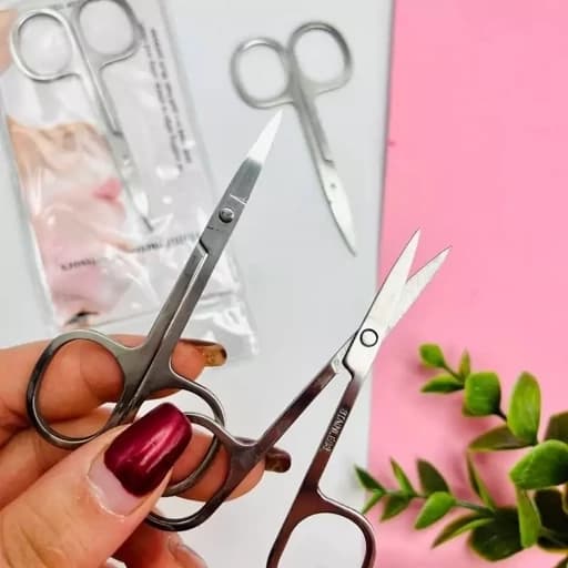 قیچی ابرو ریش صورت استیل مناسب اصلاح خانم اقایان تیز و محکم کوتاه کننده موهای ابرو گوش بینی — تصویر ۳