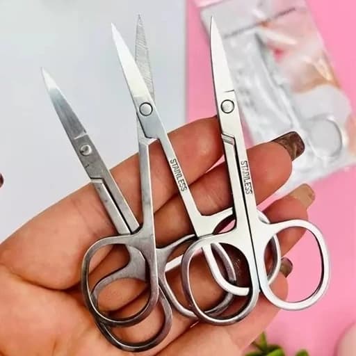 قیچی ابرو ریش صورت استیل مناسب اصلاح خانم اقایان تیز و محکم کوتاه کننده موهای ابرو گوش بینی — تصویر ۲