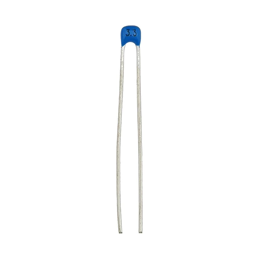 خازن مولتی‌لایر هیتانو مدل HITANO R15N3R3C1HL2-L ظرفیت 3.3pF 50V گام 2.54mm بسته ۱۰۰۰ عددی