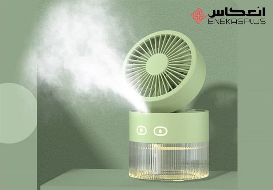 پنکه مدل بخور سرد USB مدل spray fan — تصویر ۲