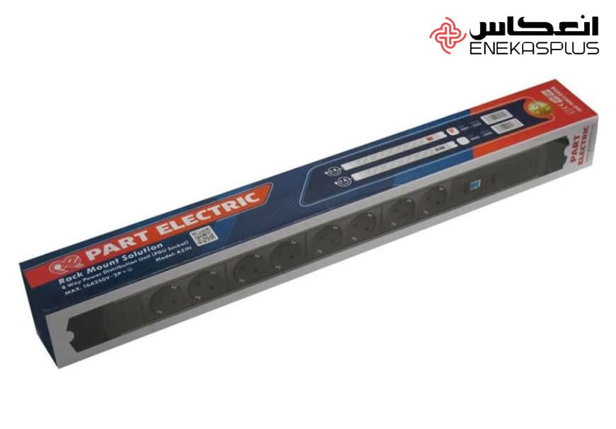 رک مونت ۸ خانه پارت الکتریک | رابط و محافظ برق با کابل ۱/۸ متری — تصویر ۳