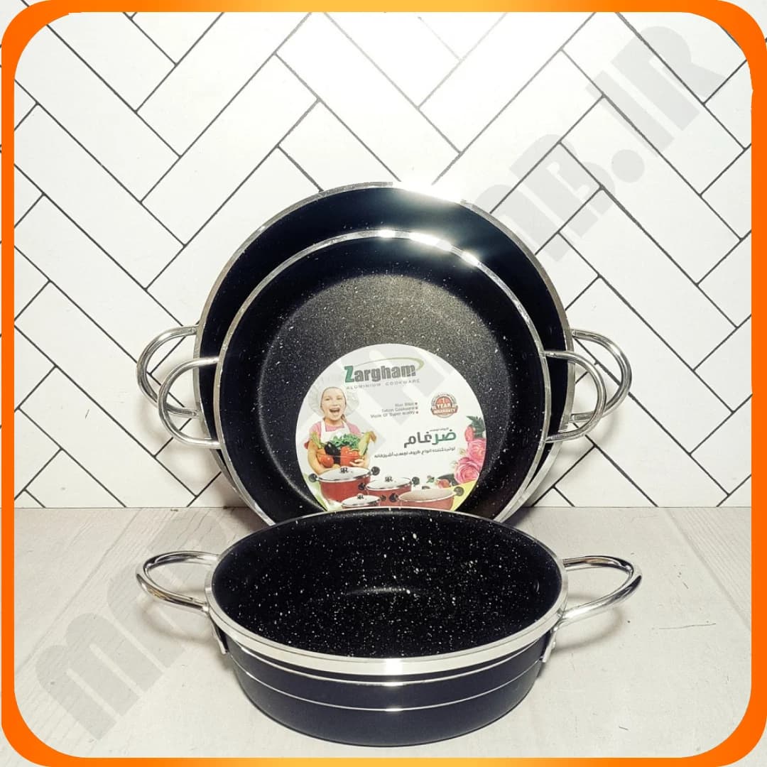 سرویس سه تابه گرانیت دو دسته فلزی ویژه ضرغام