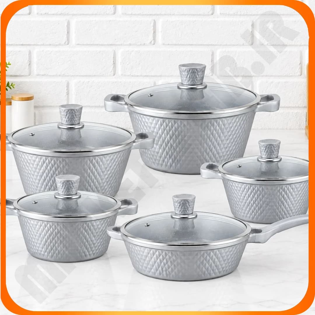 سرویس قابلمه 11 پارچ گرانیت طوسی بوش