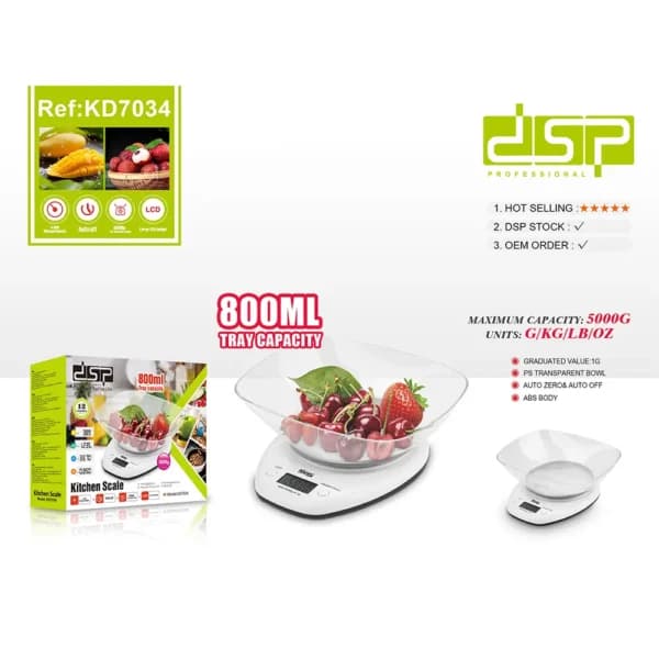 ترازو آشپزخانه دی اس پی مدل KD7034 — تصویر ۲