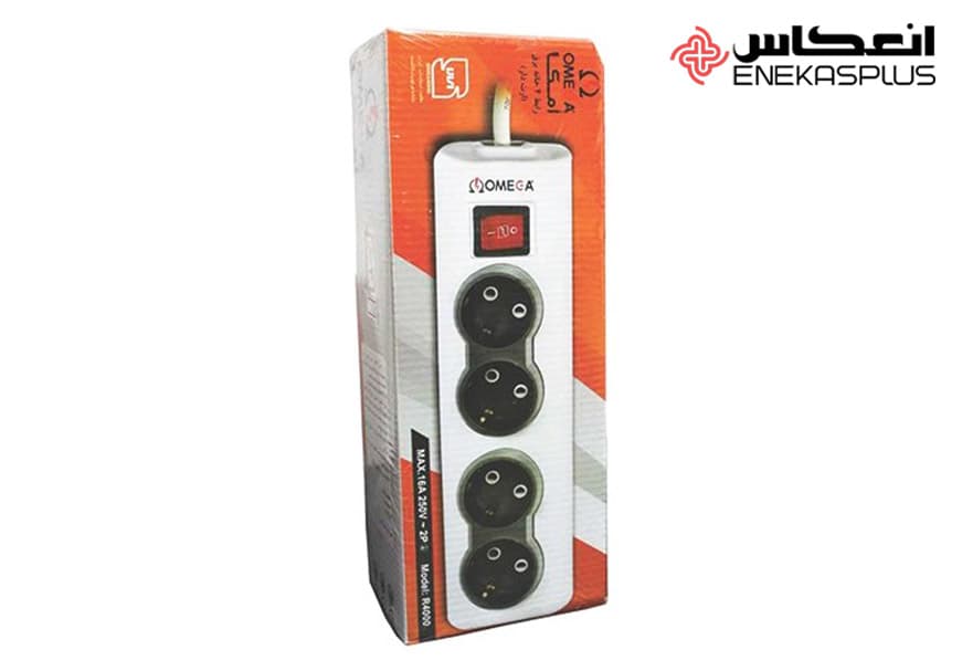رابط ۴ خانه ارت دار امگا مدل R4000 با کابل ۳ متری — تصویر ۴