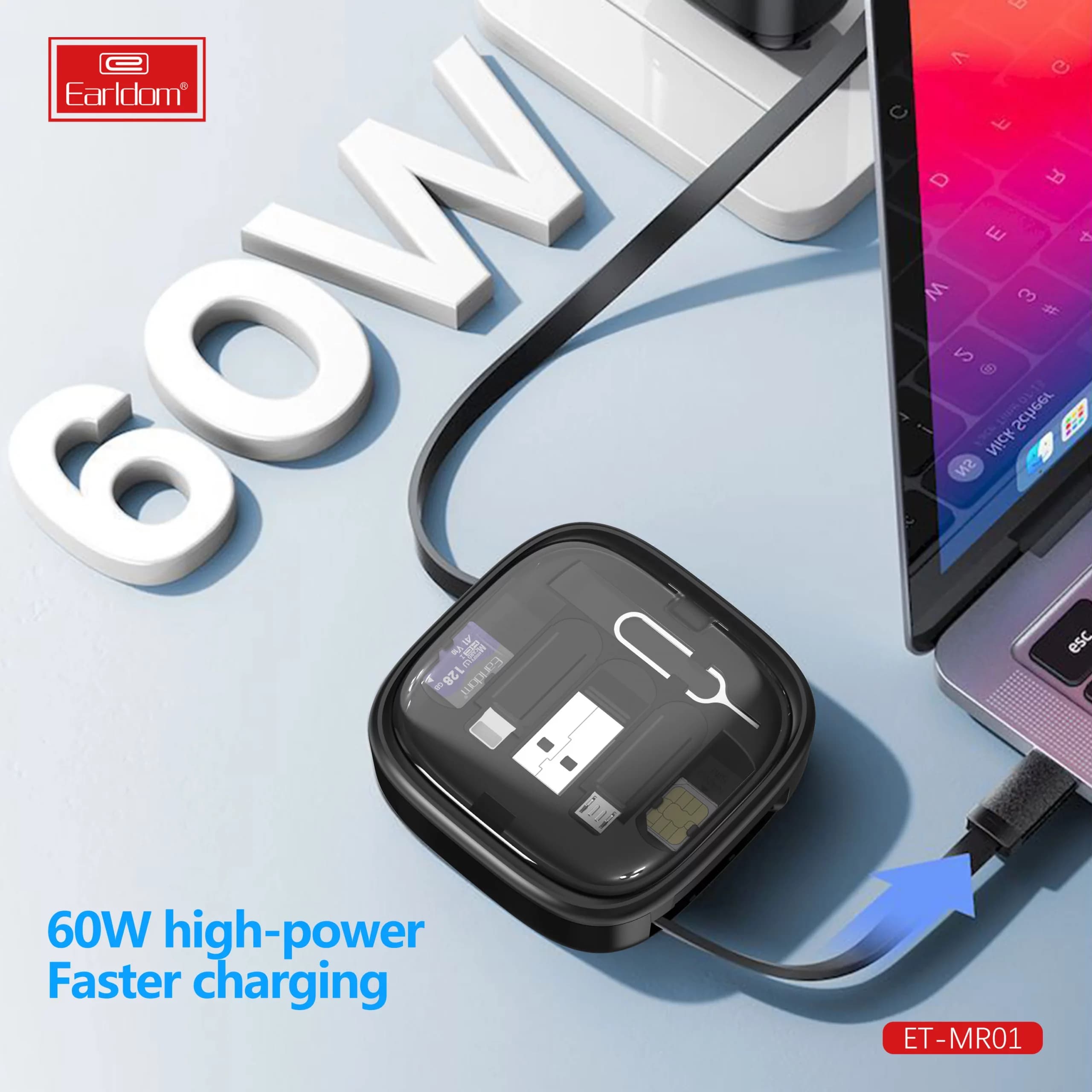 کابل چندکاره Earldom مدل ET-MR01 با رابط‌های USB-C، Lightning و Micro-USB — تصویر ۸