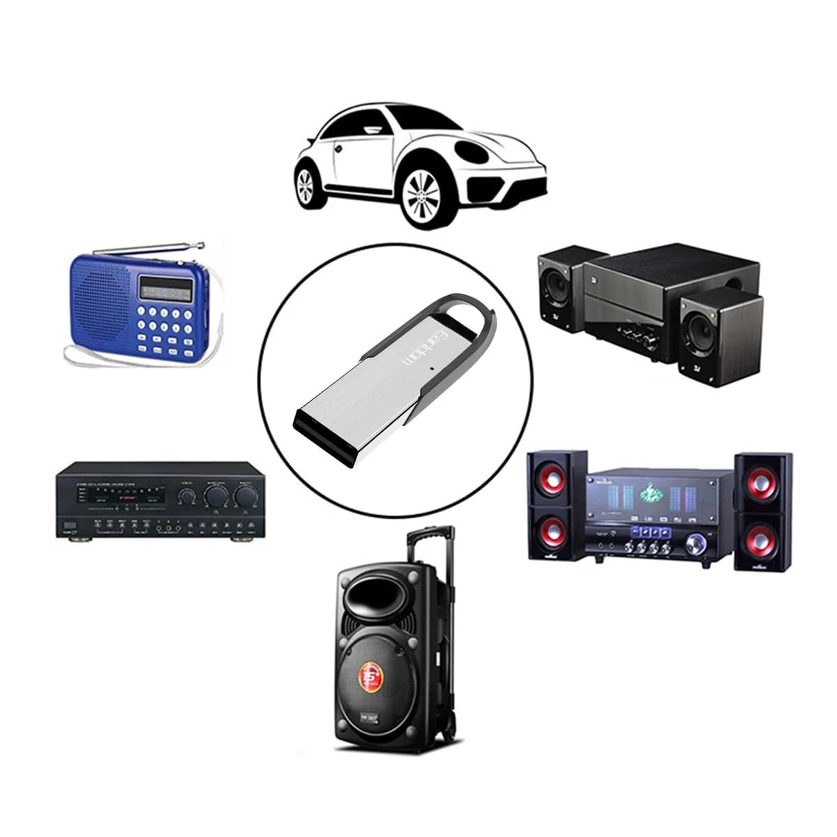 گیرنده بلوتوث Earldom مدل ET-M73 با USB و AUX — تصویر ۲