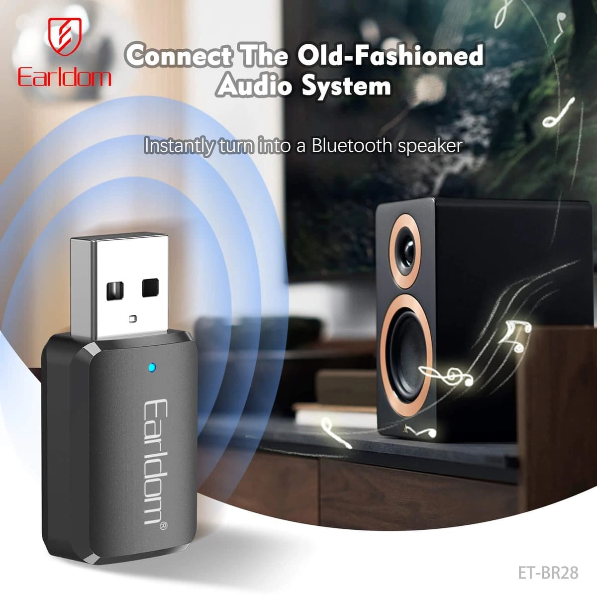 گیرنده بلوتوث Earldom مدل ET-BR28 با خروجی USB و AUX — تصویر ۴
