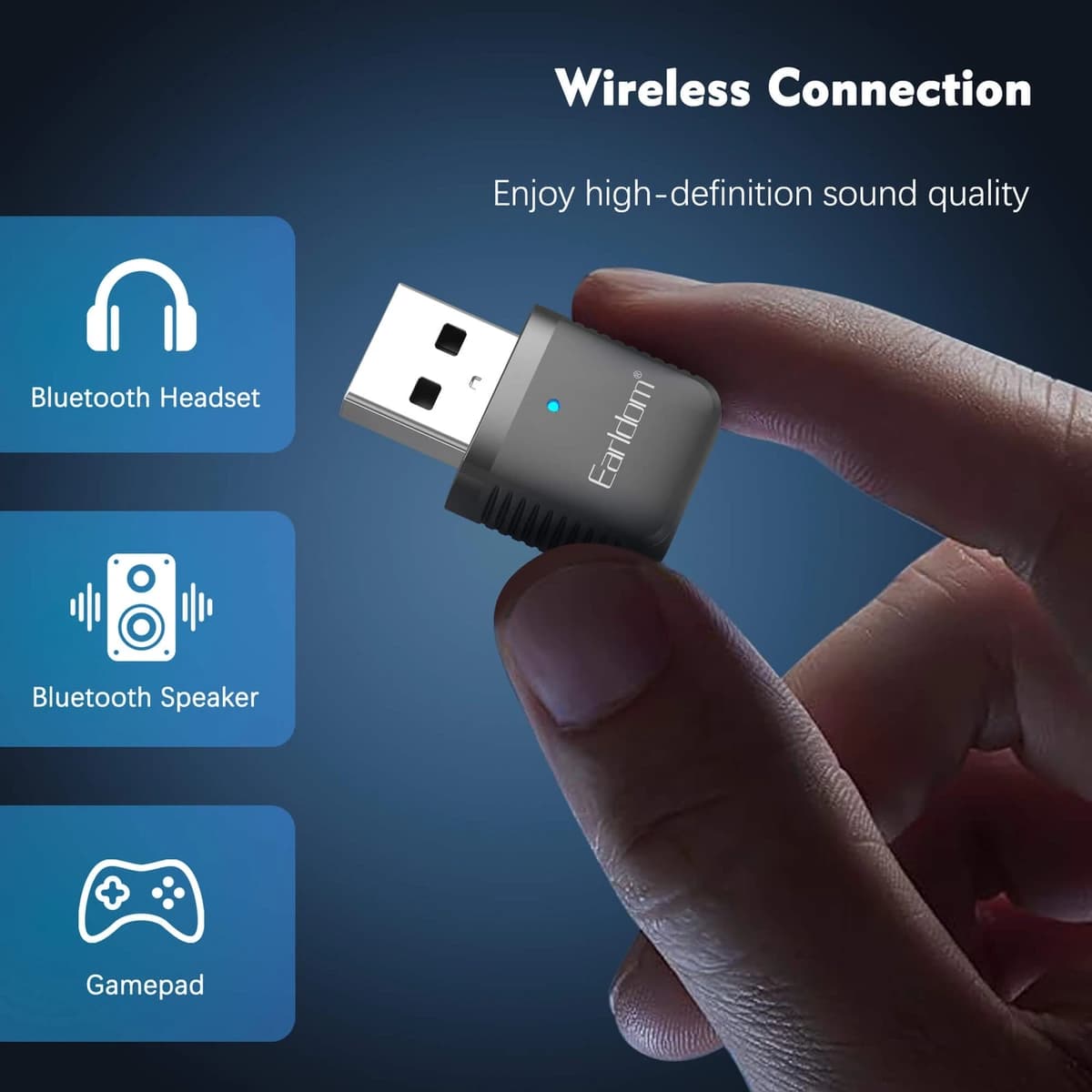 گیرنده بلوتوث Earldom ET-BR27 با خروجی USB-A — تصویر ۶