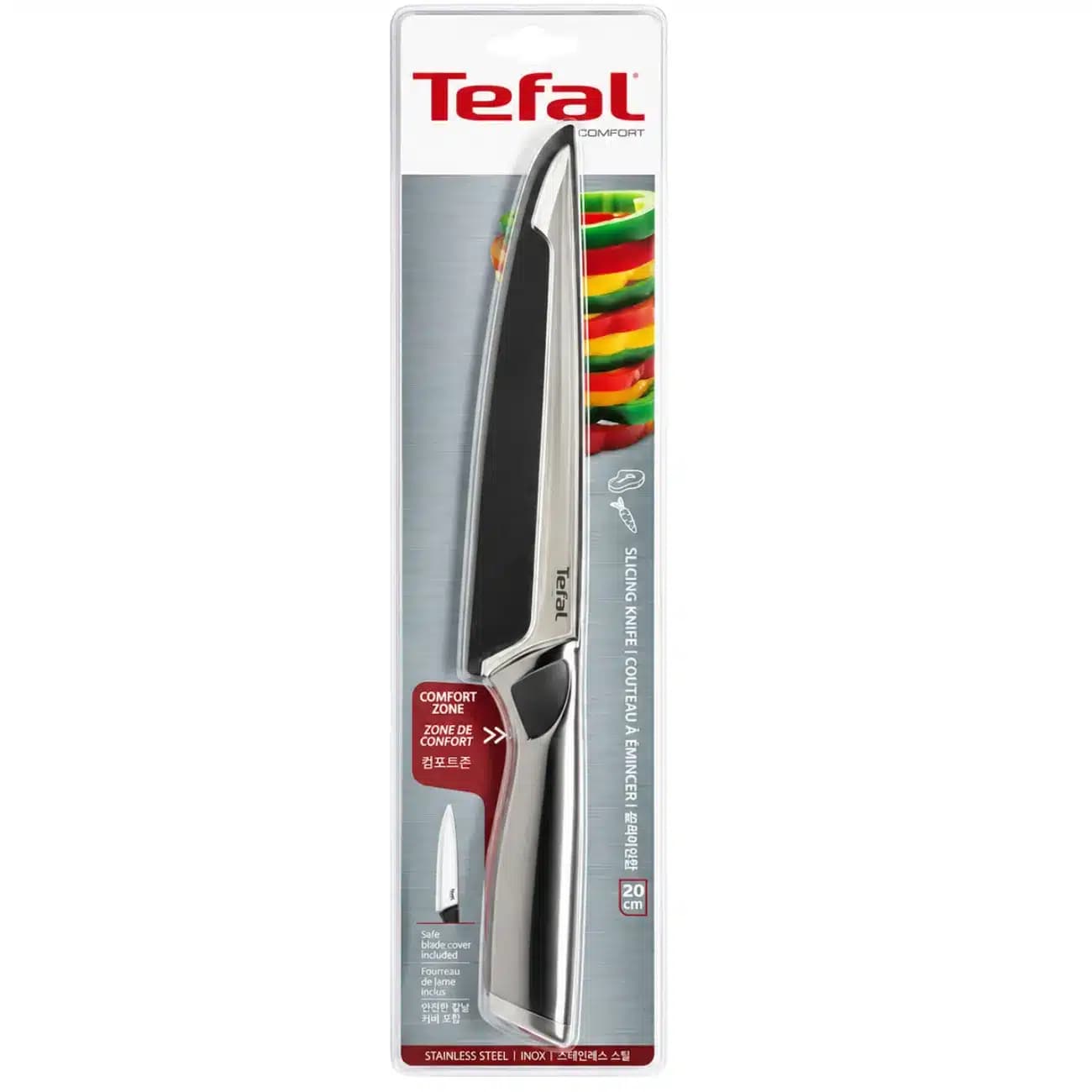 چاقو آشپزخانه تفال Tefal مدل K2213714 تیغه 20 سانتی متر — تصویر ۸