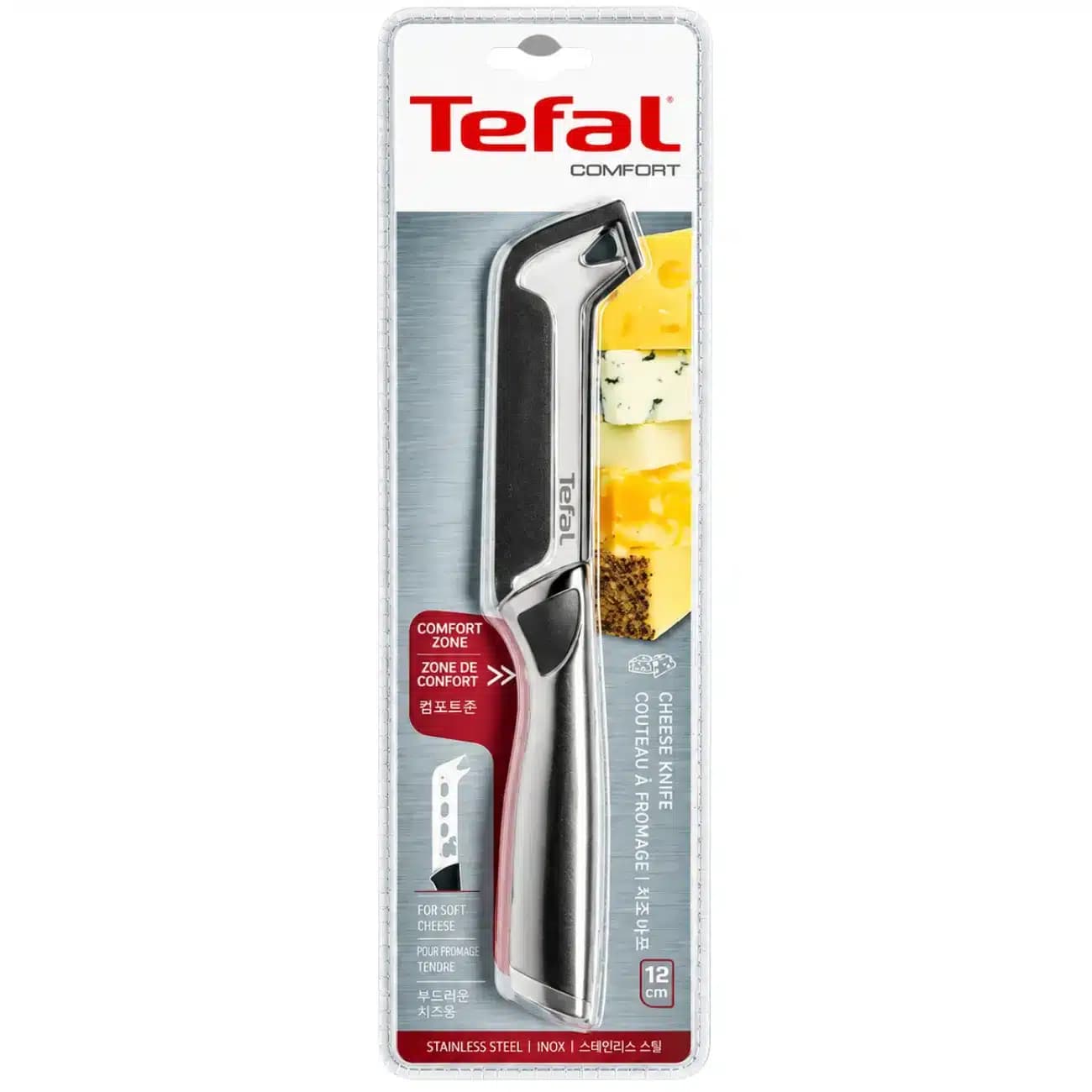 چاقوی برش پنیر تفال Tefal مدل K2213314 کامفورت 12 سانتی متر — تصویر ۸