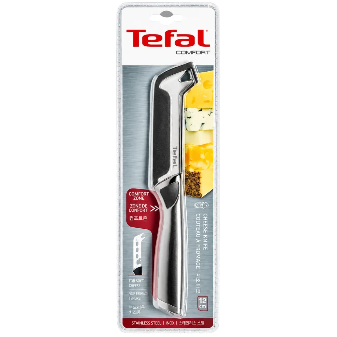 چاقوی برش پنیر تفال Tefal مدل K2213314 کامفورت 12 سانتی متر — تصویر ۴