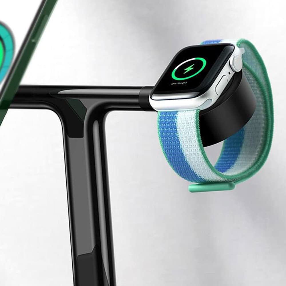استند و شارژر وایرلس مگنتی باسئوس مدل Baseus Swan 3-in-1 Wireless Magnetic Charging Bracket 20W (جعبه ضعیف) — تصویر ۳