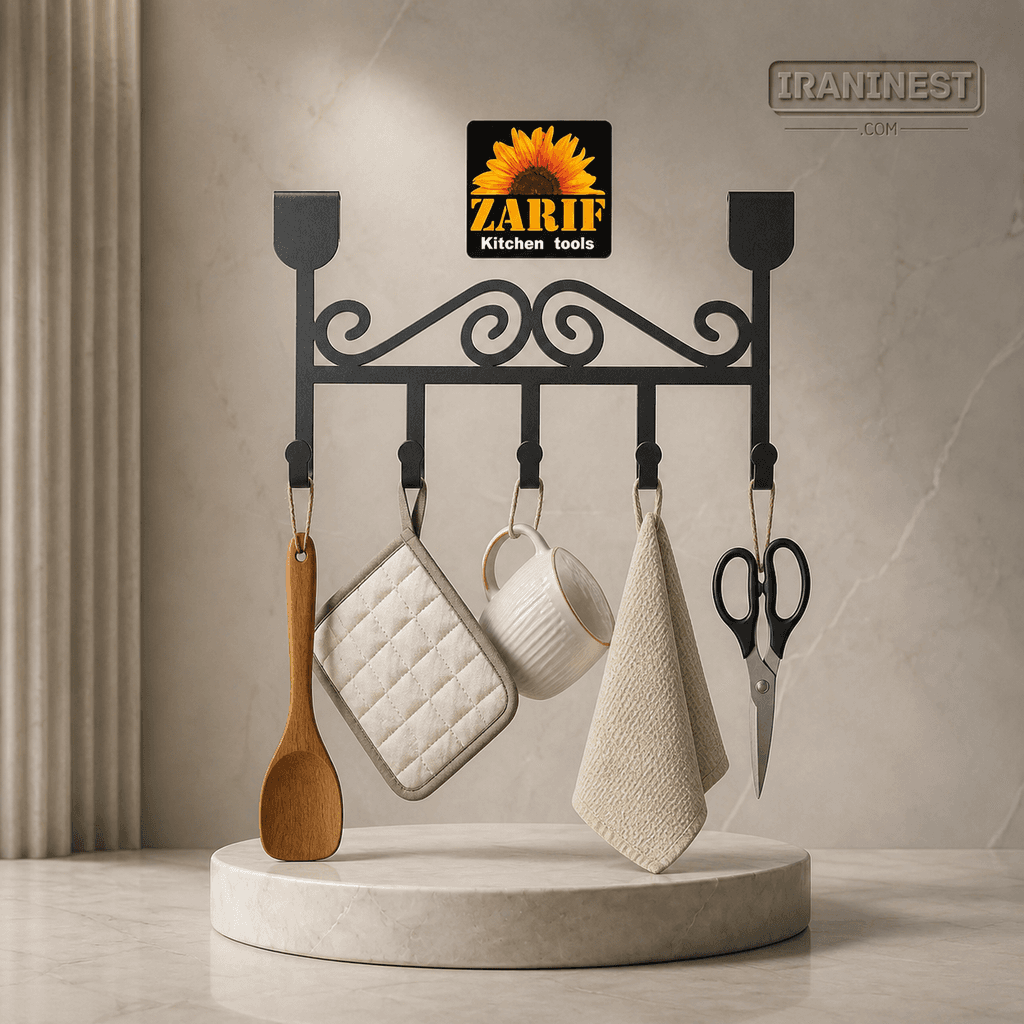 پشت دری 5 شاخه طرح دار مشکی