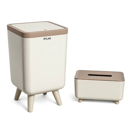 ست سطل و جای دستمال اطلس مدل ژیوار طرح اکونومی کد 101 فیلبندشاپ مدل 842104