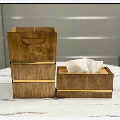 سطل دستمال چوبی مدل شهزاد فیلبندشاپ مدل 842093