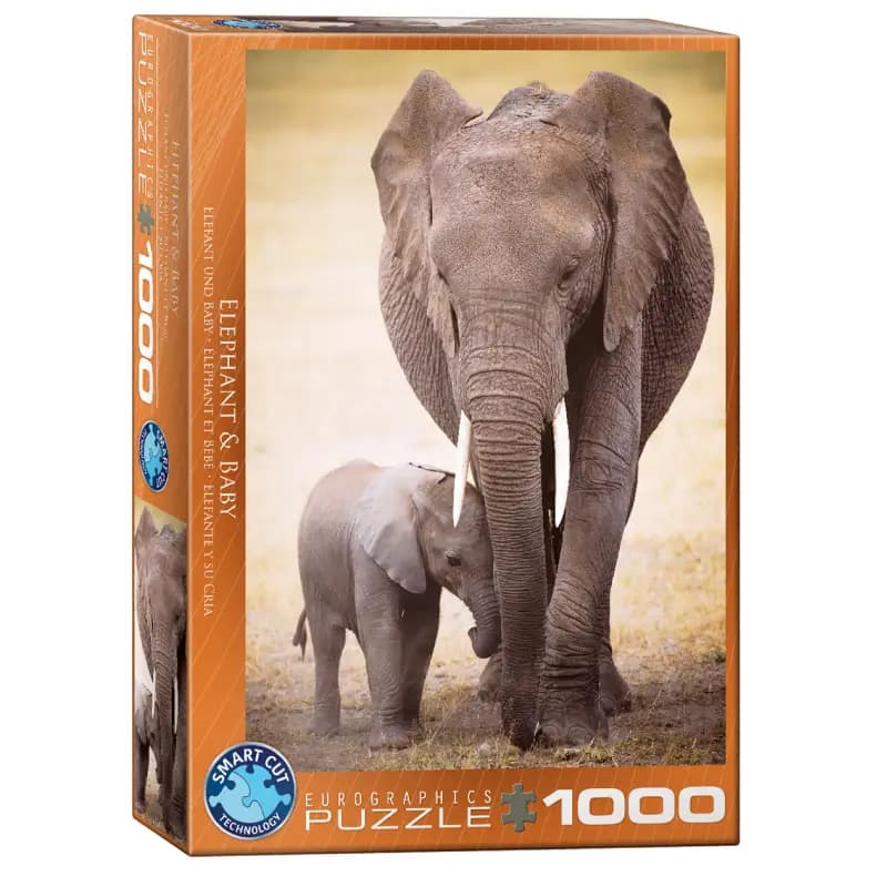 پازل 1000 تكه یوروگرافیک طرح Elephant & Baby كد 0270-6000