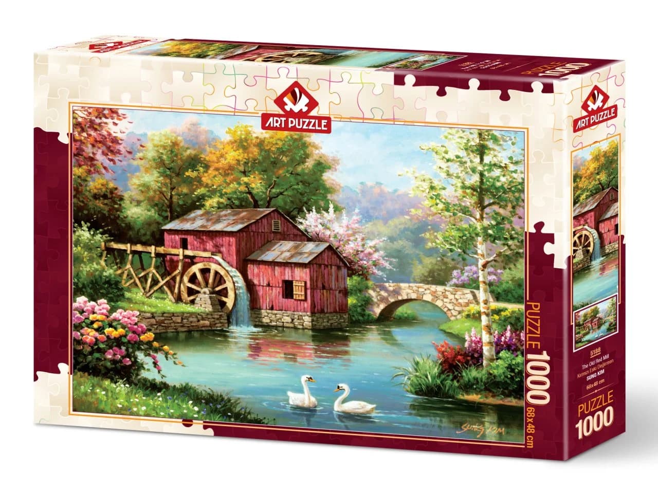 پازل 1000 تكه آرت پازل طرح Red Old Mill كد 5188