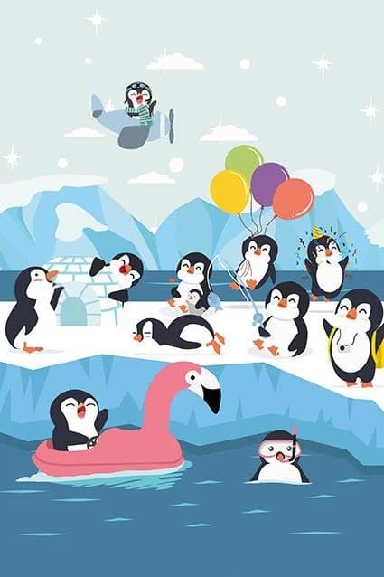 پازل چوبی 25 تكه آرت پازل طرح Cute Penguins كد 5875 — تصویر ۲