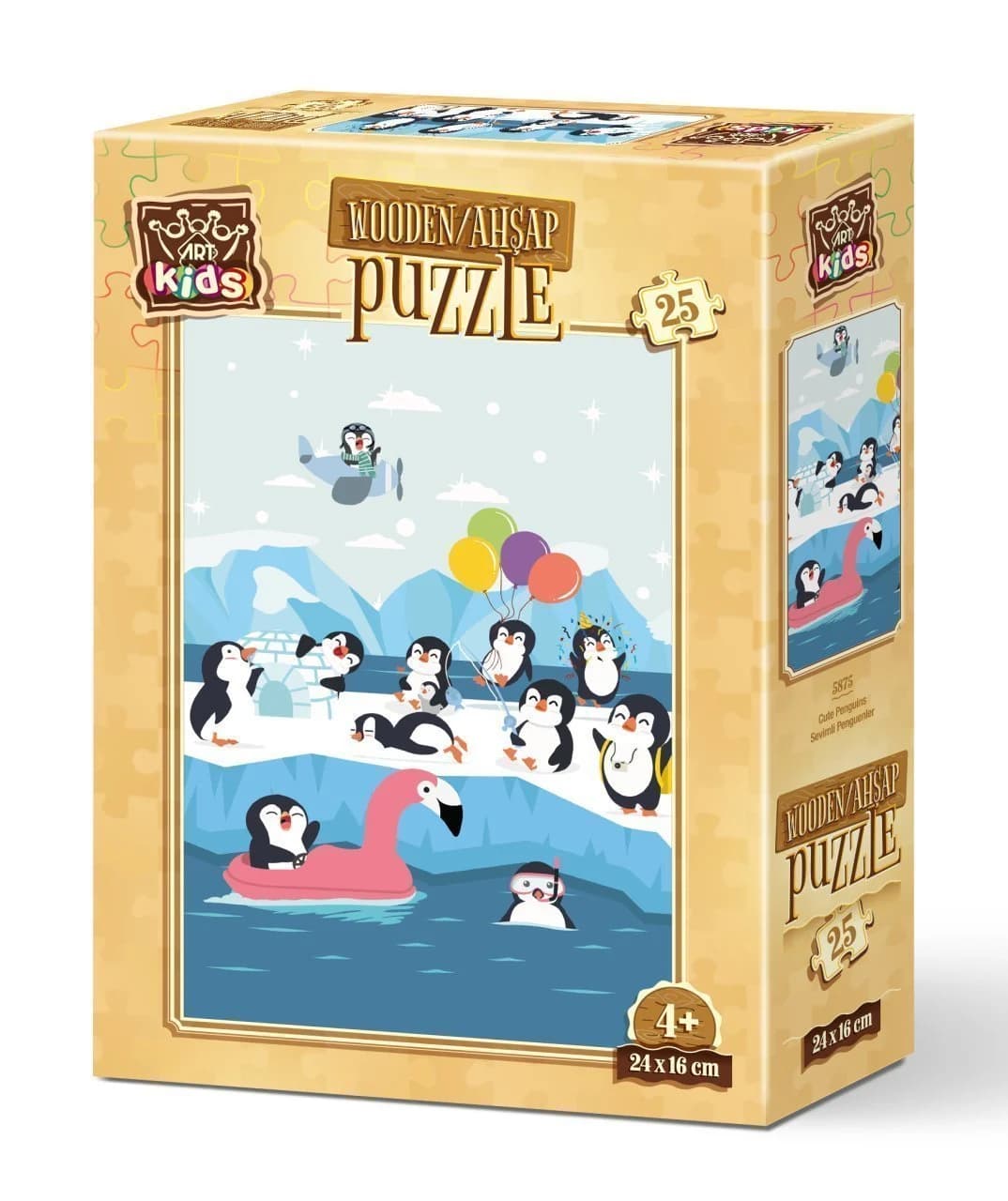 پازل چوبی 25 تكه آرت پازل طرح Cute Penguins كد 5875