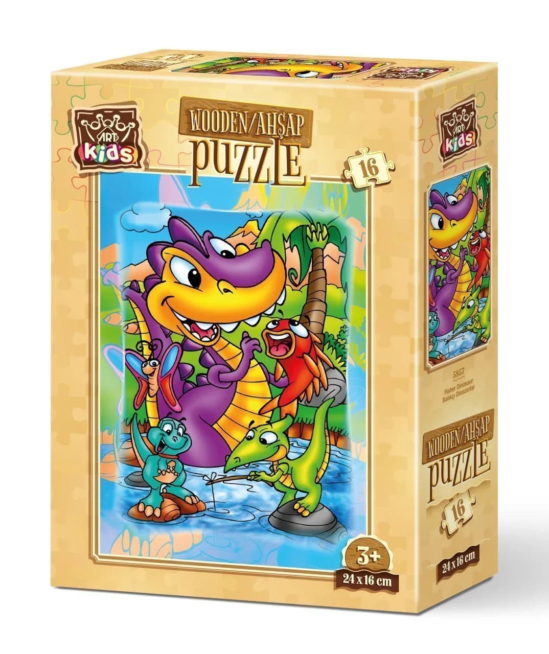 پازل چوبی 16 تكه آرت پازل طرح Fishing Dinosaurs كد 5857