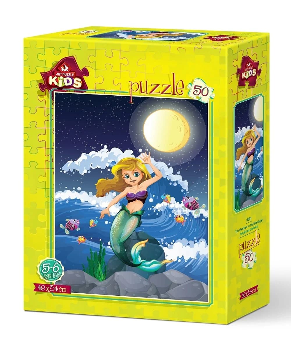 پازل 50 تكه آرت پازل طرح Mermaid in the Moonlight كد 5601