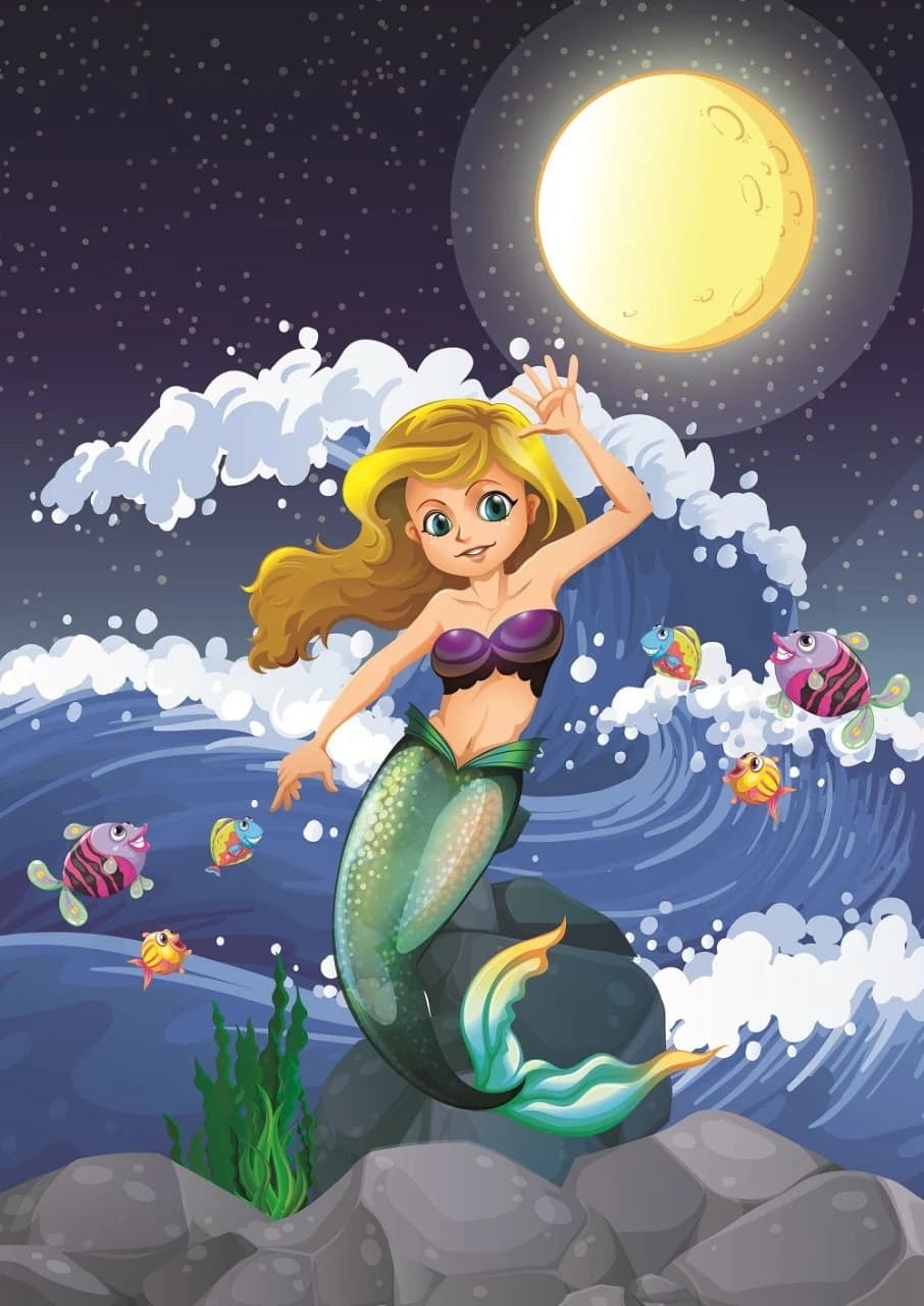 پازل 50 تكه آرت پازل طرح Mermaid in the Moonlight كد 5601 — تصویر ۲