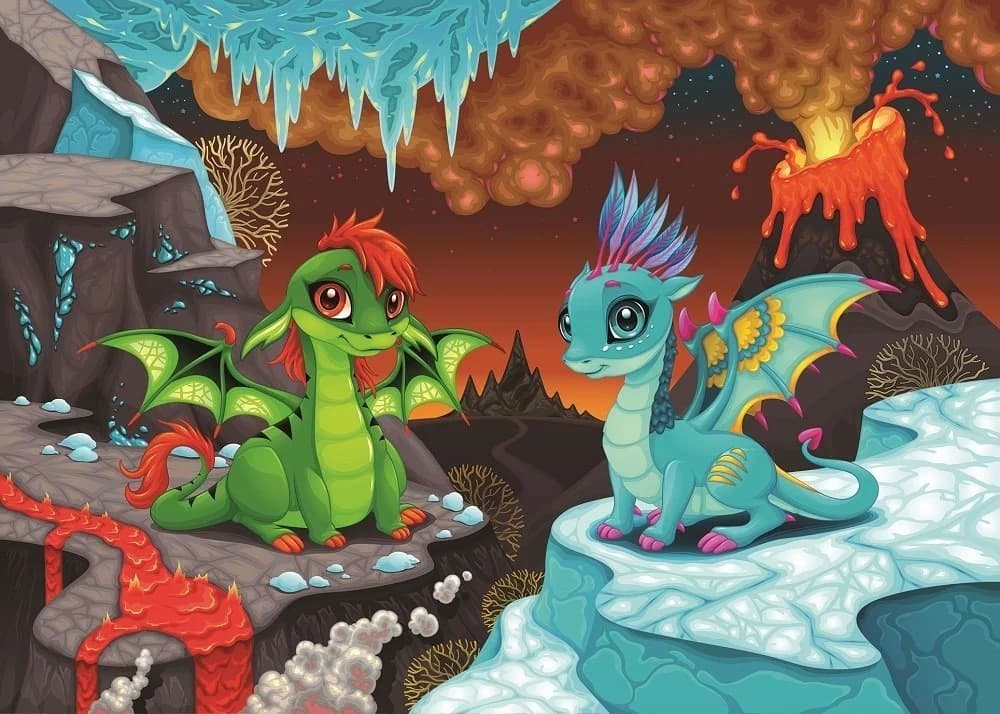 پازل 100 تكه آرت پازل طرح Baby Dragons كد 4509 — تصویر ۲