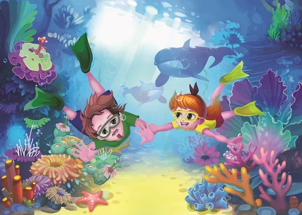 پازل 50 تكه آرت پازل طرح Diver Kids كد 4499 — تصویر ۲