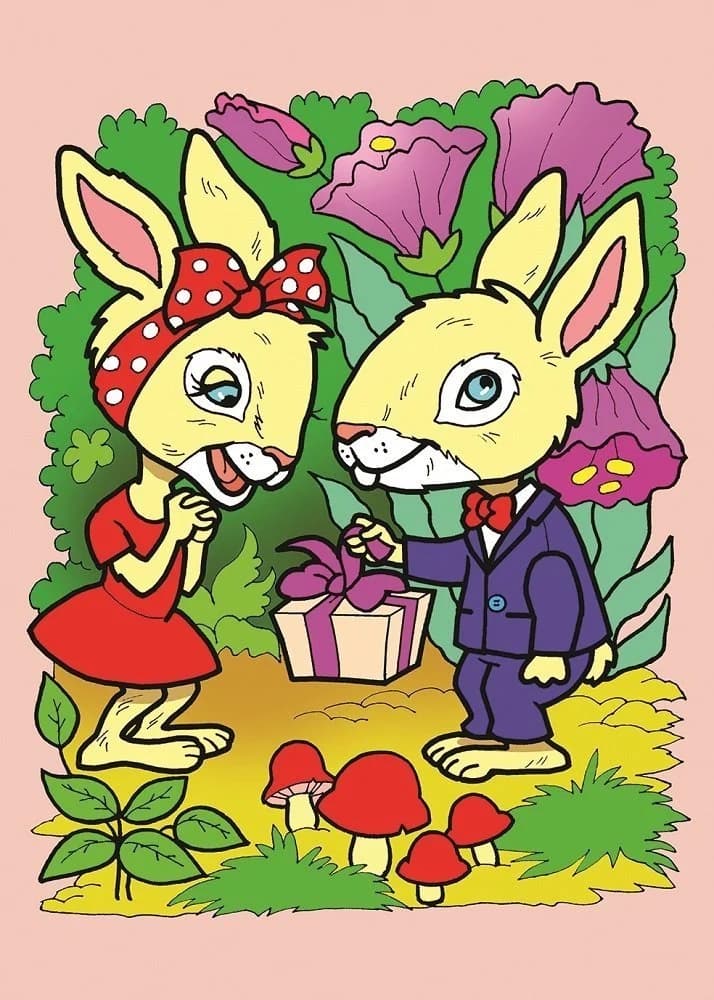 پازل 95 تكه آرت پازل طرح Rabbits and Bear Family كد 4498 — تصویر ۲