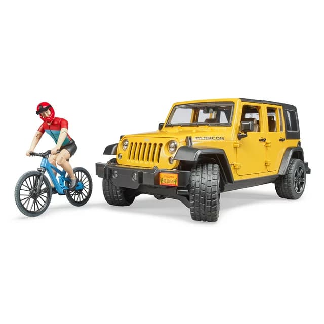 ماشین بازی برودر مدل Jeep Wrangler Rubicon Unlimited w 1 Mountain Bike