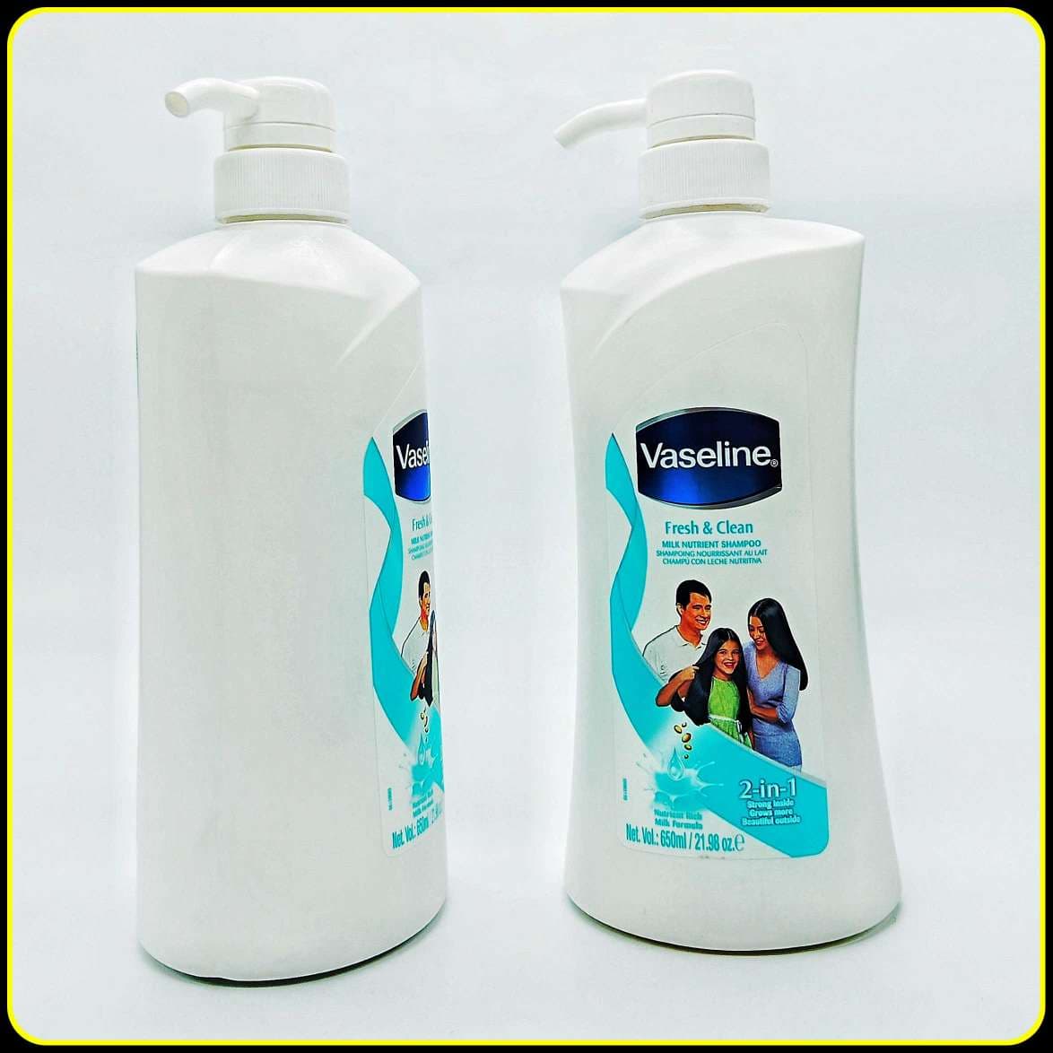 شامپو وازلین شیر مغذی ۲ در ۱ وازلین Fresh & Clean حجم ۶۵۰ میلی‌لیتر Vaseline Fresh & Clean 2-in-1 Milk Nutrient Shampoo
