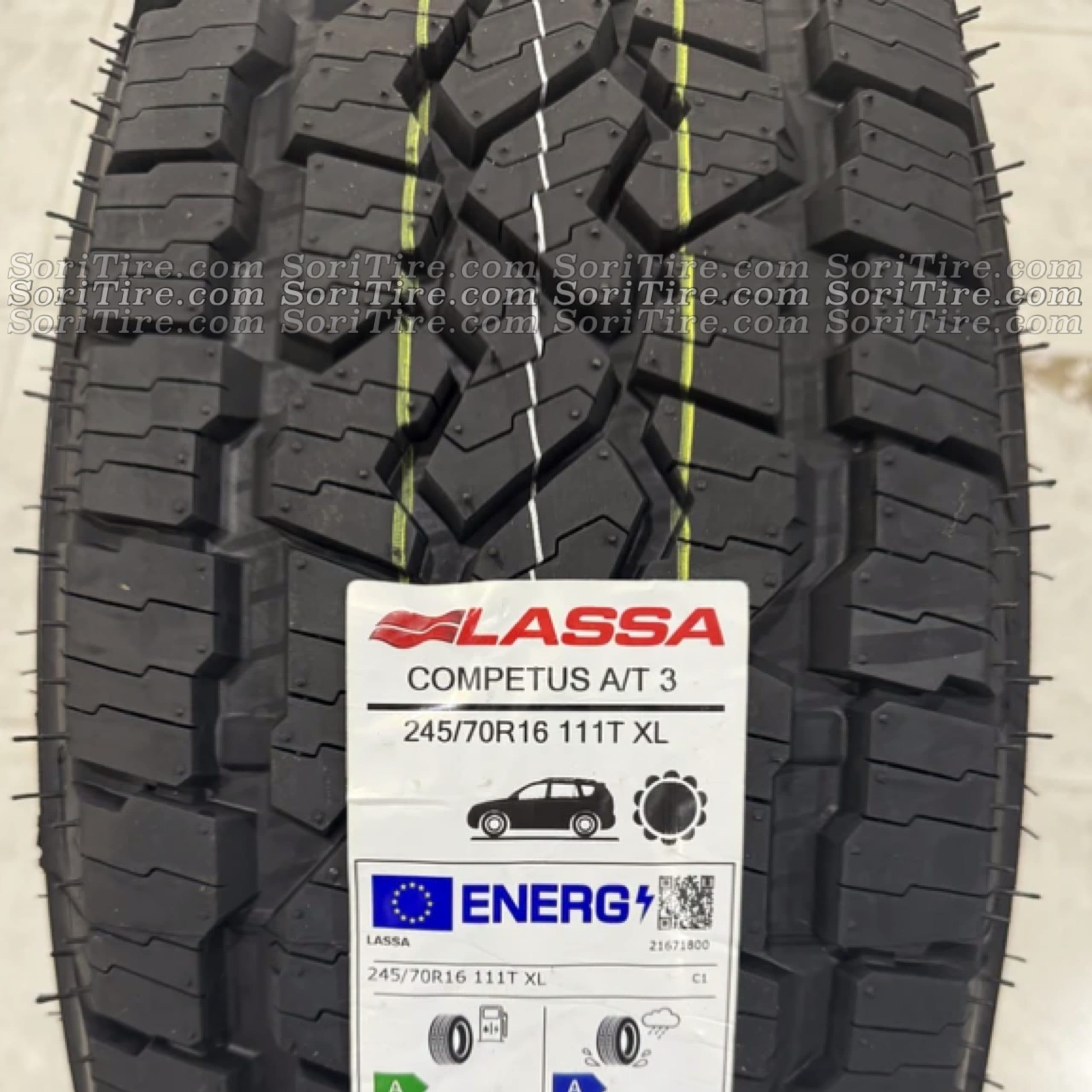 لاستیک لاسا ترکیه 245/70R16 گل Competus A/T3 تاریخ 2025 — تصویر ۲
