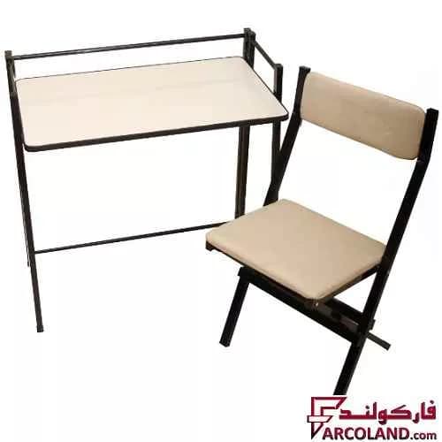 ست میز تحریر و صندلی پارچه ای مدل تاشو دانشجویی پنجره ای کد 63