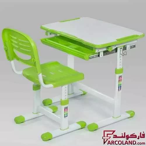 ست میز تحریر و صندلی مدل قابل تنظیم رنگ سبز