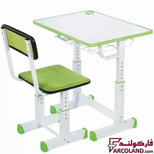 ست میز تحریر و صندلی مدل پیچی رنگ سبز