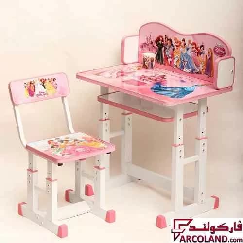 ست میز تحریر و صندلی پیچی طرح پرنسس کد 9