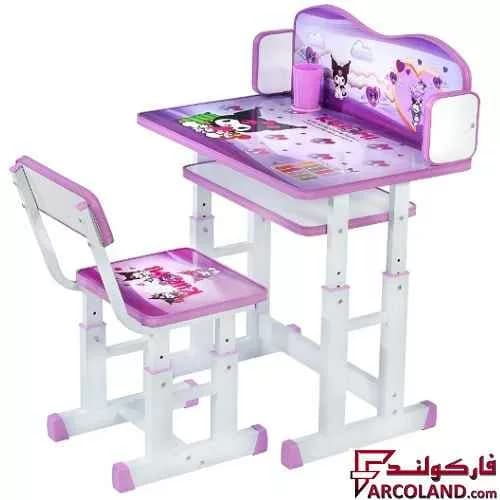 ست میز تحریر و صندلی پیچی طرح کرومی کد 4