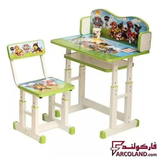 ست میز تحریر و صندلی پیچی طرح سگهای نگهبان کد 3