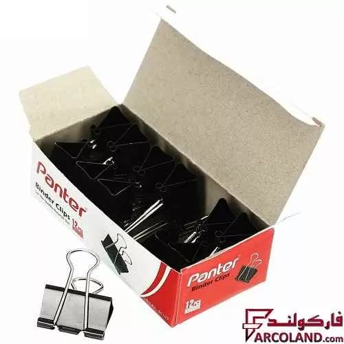 گیره کاغذ کلیپسی پنتر سایز 32 میلی متر بسته 12 عددی