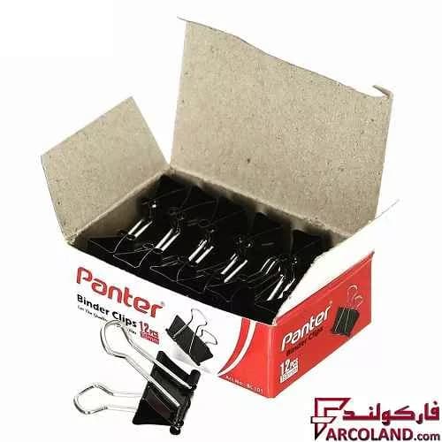 گیره کاغذ کلیپسی پنتر سایز 19 میلی متر بسته 12 عددی