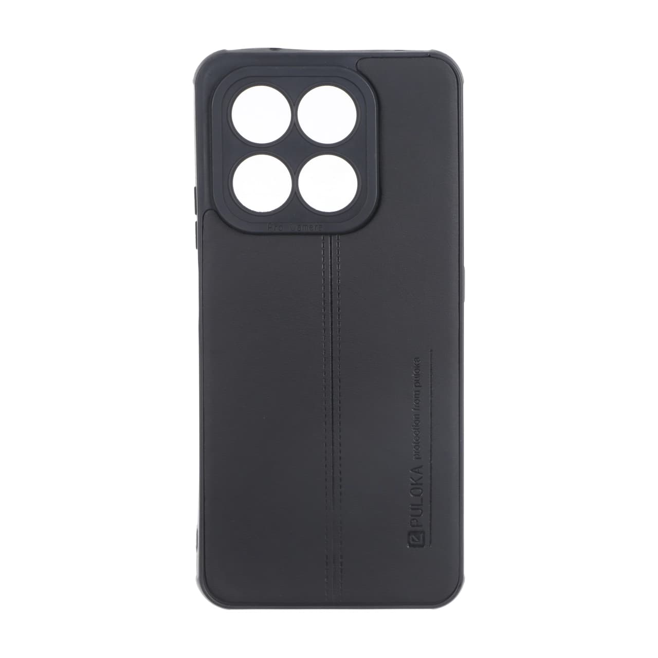 قاب Puloka طرح چرم دوخت دار محافظ لنزدار Honor X7d – مشکی