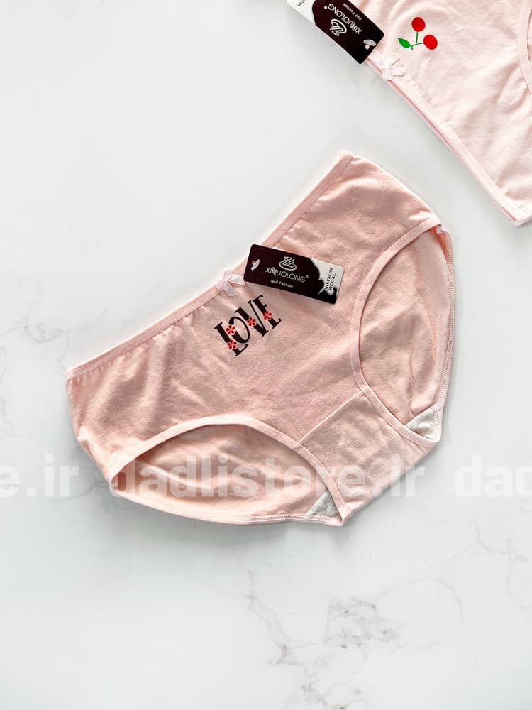 شورت اسلیپ نخ پنبه عروسکی سفید پنککی طرح گیلاس — تصویر ۴