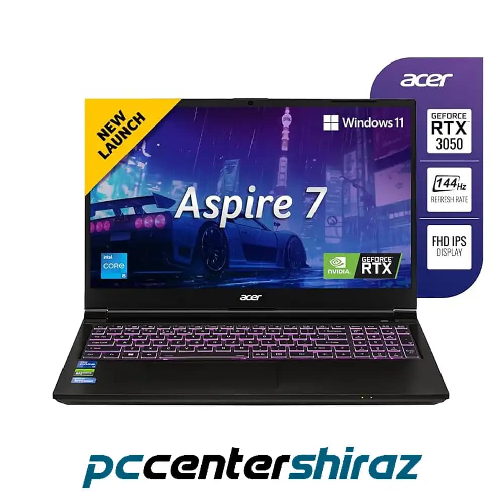 لپ تاپ ایسر مدل Acer Aspire 7 Core 7 240H 16D4 512SSD 4050 6GB