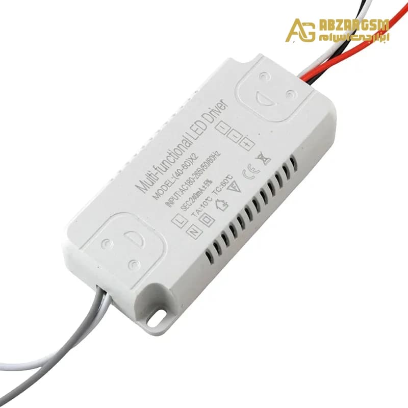 درایور LED (40-60)x2W جریان ثابت 240mA قابدار پلاستیکی