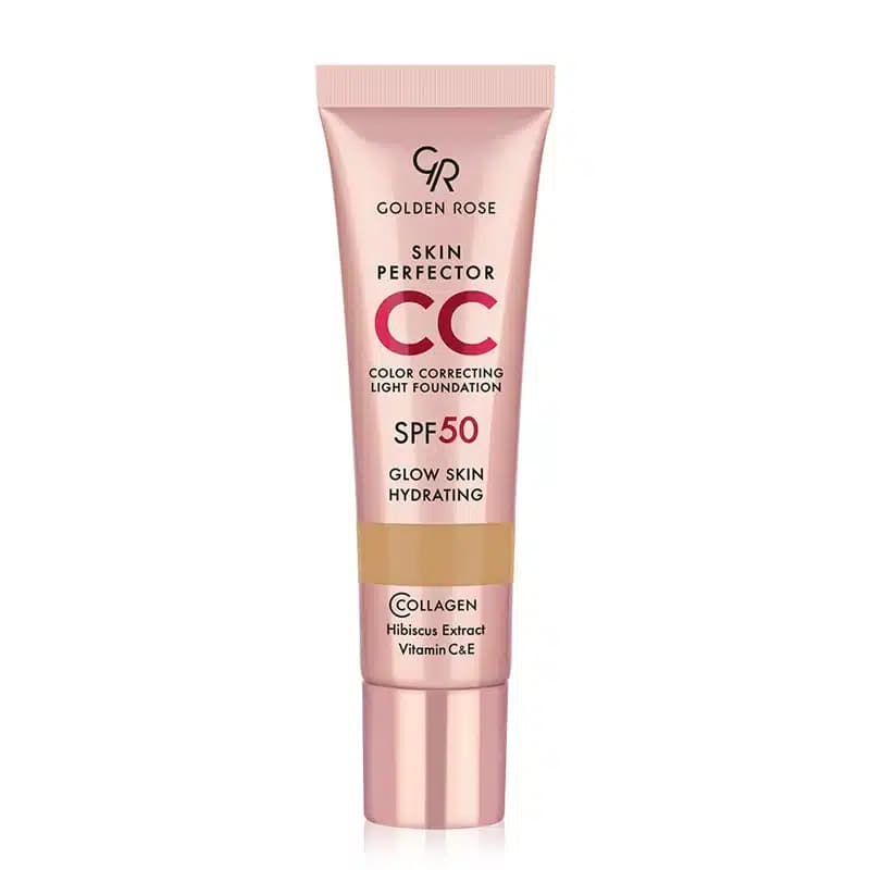 سی سی کرم SPF 50 اصلاح کننده رنگ پوست گلدن رز Golden Rose مدل CC Cream Skin Perfector Light Foundation کد 103 رنگ Nude