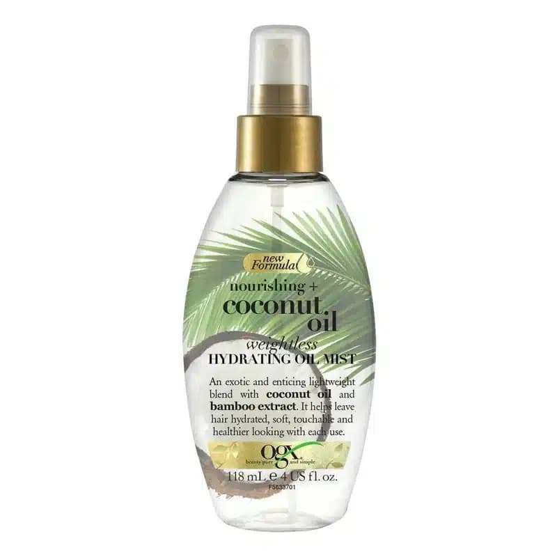 اسپری روغن نارگیل آبرسان و مغذی مو OGX مدل Nourishing Coconut Oil Weightless Hydrating Oil Mist (118 میل)