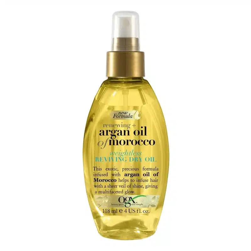 اسپری روغن آرگان مراکشی احیا کننده مو OGX مدل Renewing Argan Oil of Morocco Weightless Dry Oil Mist (118 میل)