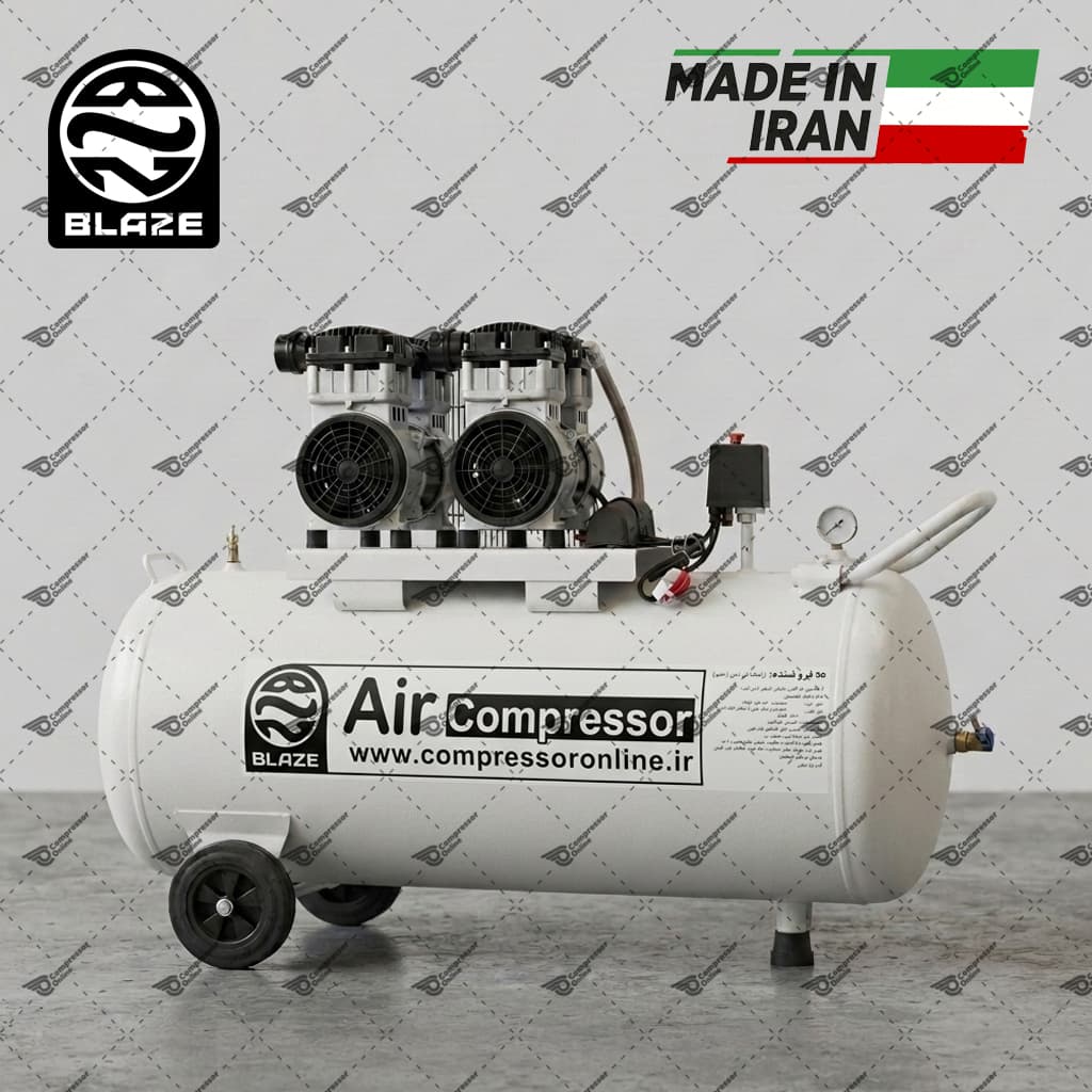 کمپرسور ۲۵۰ لیتری سایلنت اویل فری ۳۰۰۰ وات بلیز